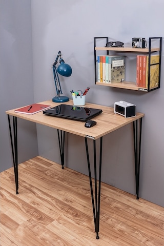 Mudesa Çalışma Masası Mini Ofis Masası Metal Ayaklı Dekoratif Masa
