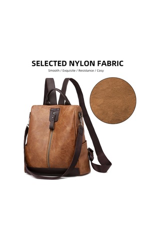 Mufunye Sınır Ötesi Kadın Sırt Çantası Kadın Yeni Pu Kadın Çantası Avrupa Ve Amerikan Retro Eğlence Açık Hava Seyahat Sırt Çantası Hırsızlık Önleyici Çanta Karamel Rengi Çok Renkli