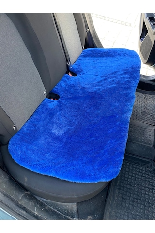 Yumuşak Tüylü Peluş Serme Oto Koltuk Minder Arka Mavi