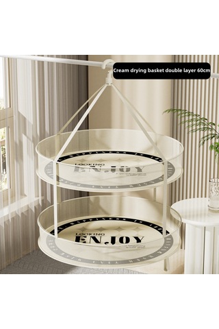 Şifreli 80g Mesh 60cm Yuvarlak Çamaşır Kurutma Sepeti, Çift Katmanlı Renkli