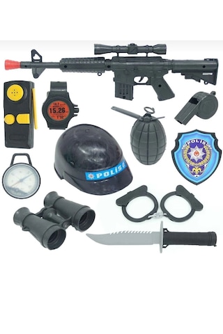 Oyuncak Kasklı Polis Set