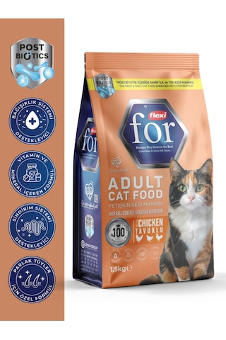 Tavuklu Yetişkin Kedi Maması Tüy Yumağı Kontrolü Ve Hassas Sindirim 1.5 Kg