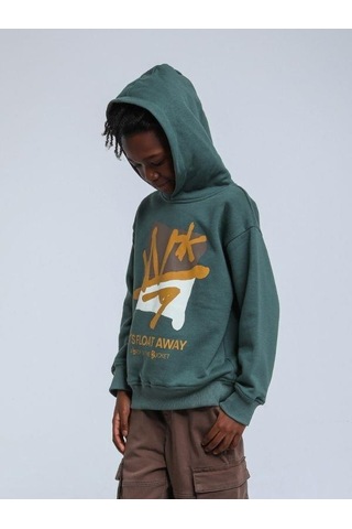 Jack Lions Erkek Çocuk Desenli Şardonlu 3 İplik Sweatshirt-14259 YESIL