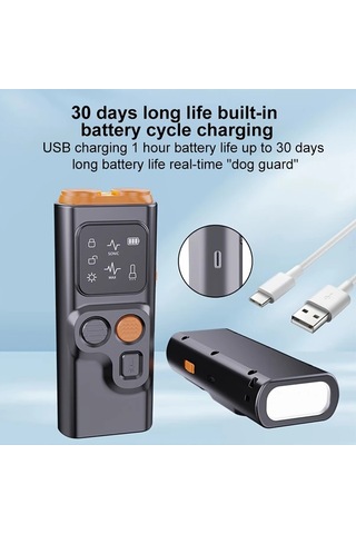 Willowhaven Siyah Çift Başlı Ultrasonik Köpek Kovucu - Şarj Edilebilir, Frekans Uyumlu, Güvenli