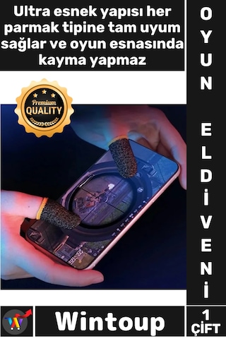 Eldiven Mobil Oyun Pubg Cod Mobile Hassas Dokunmatik Fiber Profesyonel Kontrol Oyun Parmak Eldiveni