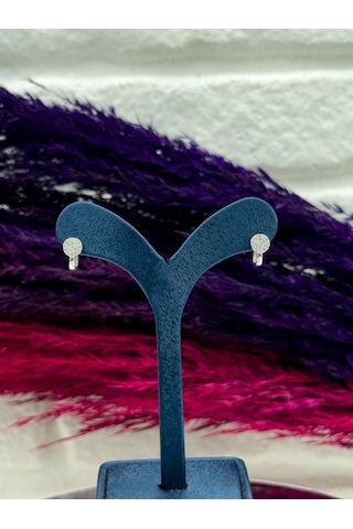 925 Ayar Gümüş Zirkon Taşlı Trend Kız Çocuk Küpesi Gümüş