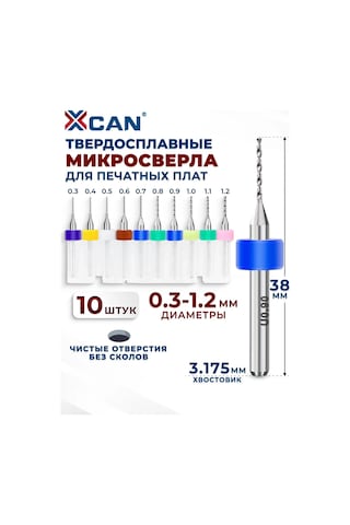 Xcan Baskılı Devre Kartları İçin 0,3-1,2 Mm Mini Matkap Uçları Seti, 10 Ad 169802556