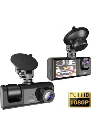 Dv300 Yeni 3 Kameralı Araç İçi Kayıt Kamerası Trafik Recorder 2 İnç Ips Ekran Full Hd 1080p