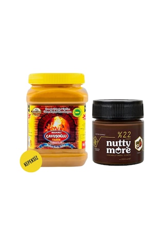 Bozkırlı Çavuşoğlu Kepeksiz Tahin 930 G + Nutty More %22 Kakaolu Fındık Ezmesi 200 G