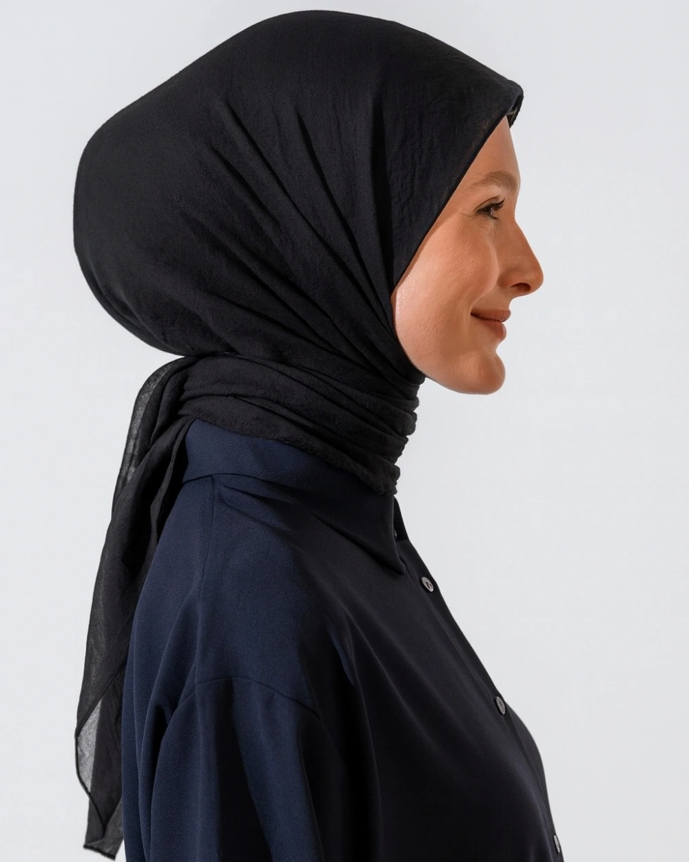 Konfor Eşarp 195x85 Cm 4 Mevsim Kullanım Terletmez, Kaymaz, Pamuk Polyester Karışımlı Rahat Eşarp Siyah