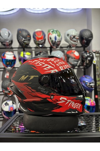 Mt Helmets Stinger 2 Ardent Mat B5 Şeffaf Vizörlü Kask Mat Kırmızı