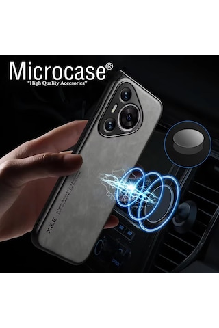 Huawei Pura 70 Deri Kaplama Kılıf Al4970 Gri