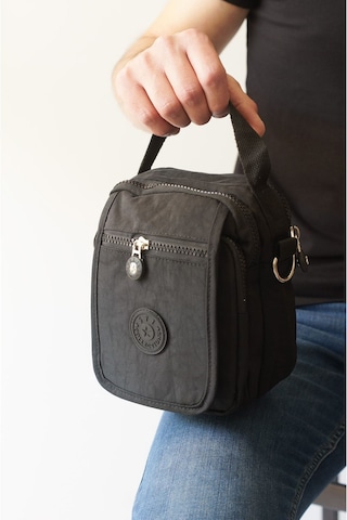 Krinkıl/klinkır Su Geçirmez Kumaş Cırtlı Çokgözlü Erkek Çapraz Omuz ve El Çantası Siyah 11-6k Siyah