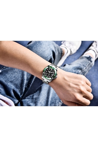 Pagani Design Pd-1661 Submariner 40mm Otomatik Mekanik Kol Saati Paslanmaz Çelik Dalgıç Saat Safir Cam Erkek Saati Siyah-yeşil Diğer