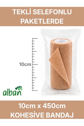 10cm 6'lı Set Kendinden Yapışkanlı Elastik Bandaj, Kohesiv Bandaj 10cm X 4.5m Spor, Bilek, Ayak Bileği, Veteriner Bandajı Kırmızı