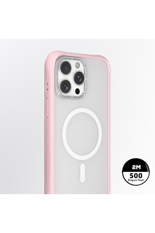 Apple Uyumlu iPhone 15 Pro Max Kılıf Magsafe Şarj Özellikli Airbagli Youngkit Dynamic 2 Serisi Kapak Pembe