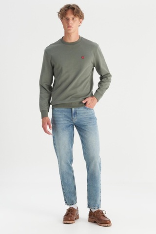 Wrangler Erkek Patch Logo Sweatshirt Khaki Çok Renkli