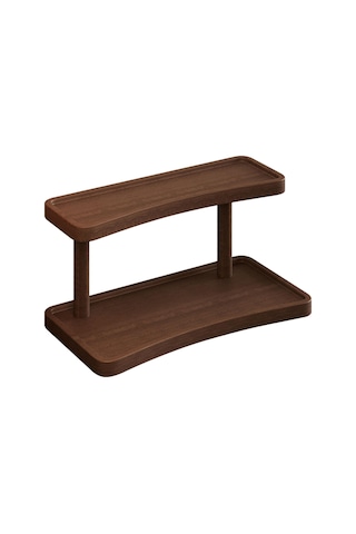 Homyl Ahşap Yükseltici Sergileme Rafı Düzenleyici 2 Katmanlı Kahverengi