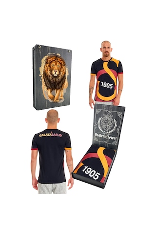 Galatasaray Unisex Siyah Arma T-shirt Ahşap Kutulu 001
