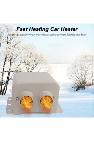 Pazly 600w Hızlı Isıtmalı Araç Cam Buz Çözücü - 12v/24v Çift Hava Çıkışlı Isıtıcı Fanı, Otomobil İçin Kullanılır