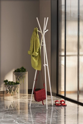 Beyaz Zambak Portmanto Askılık , Ayaklı Elbise Askısı Beyaz