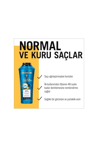Gliss Aqua Revive Normal ve Kuru Saçlar için Nemlendirici Şampuan 400 ML