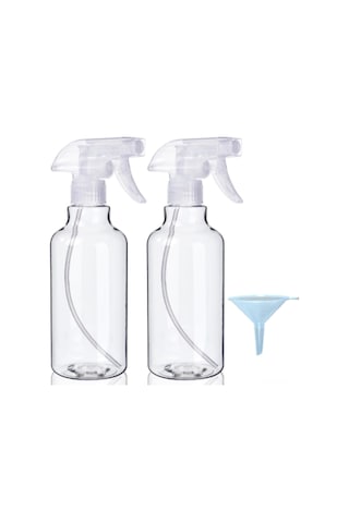 Kosona 2 Adet 500ml Gıda Grubu Şeffaf Sprey Flaske Ayarlanabilir Buhar/düz Mod, Dolum Hattı İçeren Dayanıklı Plastik