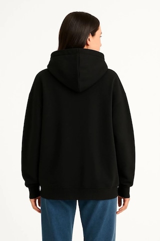 Efnaz Style Samuray Ninja Çift Kapşonlu Zıp Fermuarlı Kanguru Çepli Hoodie Maske Detaylı Swetshirt - Siyah