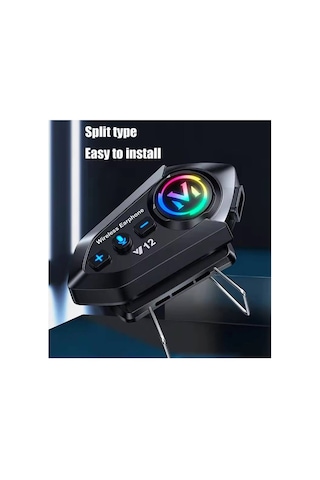 Y12 Motor Kask Kulaklık Rgb Modlu Radyolu Motosiklet Kulaklık 5.3 Bluetooth Intercom Evimdeyokyok