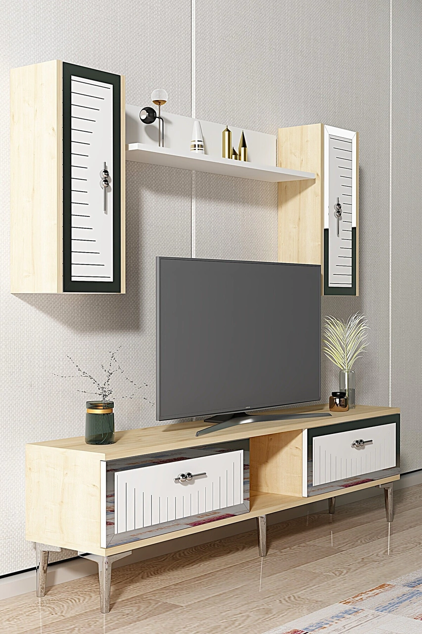 Tvr1501dbs - Tuna150 Tv Ünitesi Safirmeşe-beyaz Sılver 150cm Safirmeşe-beyaz-gümüş