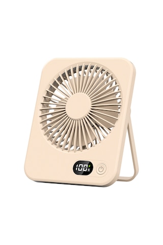 Kullanışlı, Şarj Edilebilir, Katlanır Masaüstü Fan-kahverengi