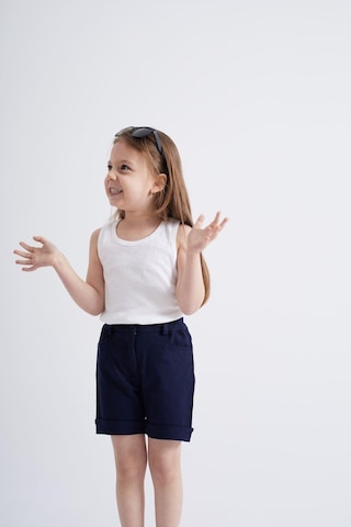 Oliventhekid Taşlı Detaylı Kız Çocuk Şort Lacivert Lacivert