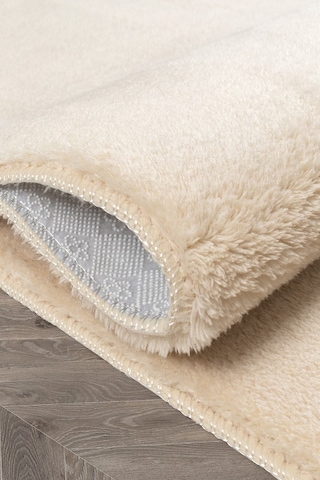 Vl Comfort Düz Saçaklı Peluş Düz Yolluk Bej Vizon Düz Ponpon