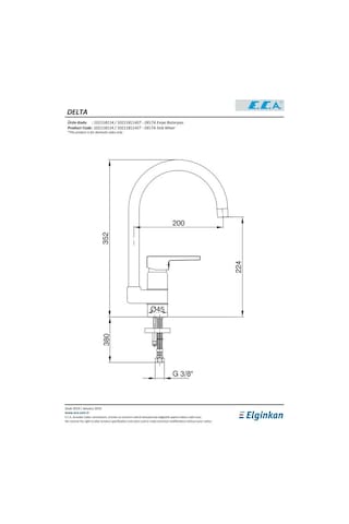 Eca Delta Mutfak Eviye Eviye Bataryası 102118114