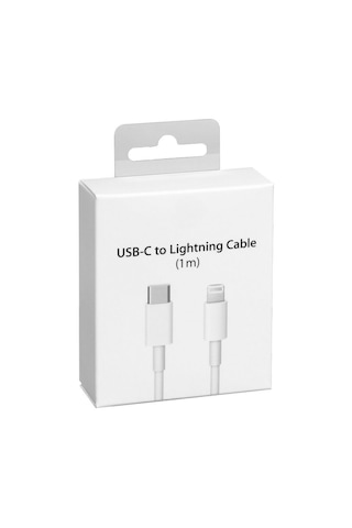 Apple Uyumlu iPhone Type-c To Lightning Hızlı Data Şarj Kablosu 1metre Beyaz Özel 1-Beyaz
