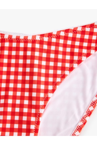 Koton Koton X Sibil Çetinkaya - Pötikare Desenli Bikini Altı Kırmızı Ekose 6sak00219mm Kırmızı Ekoseli