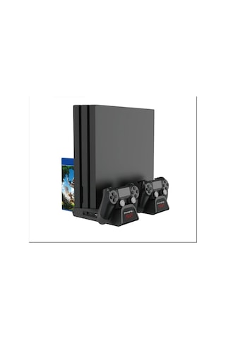 Ps4 Fanlı Şarj Standı - Soğutma Ve Oyun Diski Düzeni Slim/pro Uyumlu