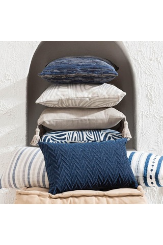 Concept Alba Striped Kırlent Lacivert 30x50 Diğer