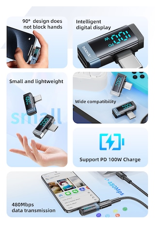 Toocki 100w Pd Type-c To Type-c Dönüştürücü Adaptör Telefon Macbo