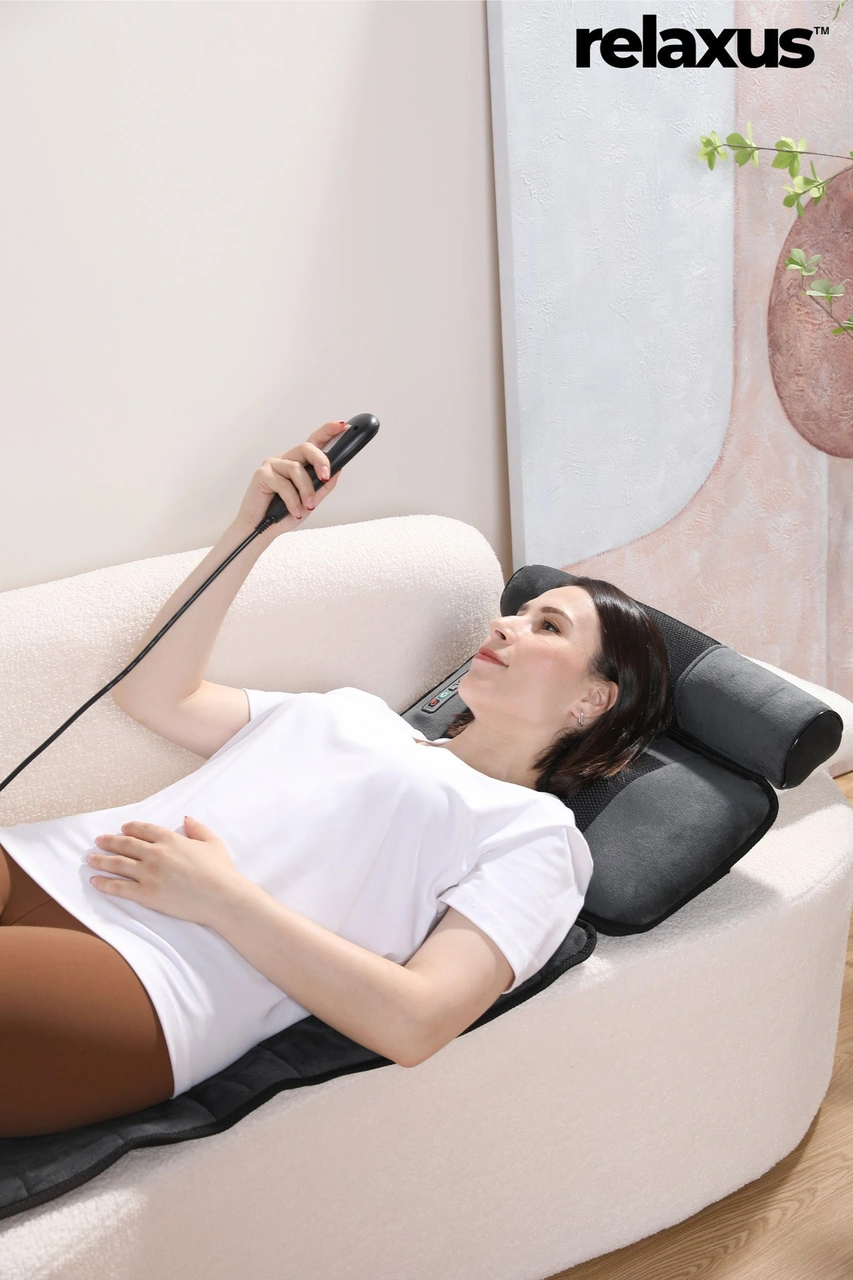 Rlx20-2 Katlanabilir Elektrikli Tam Vücut Isıtmalı Masaj Yatağı Boyun Masaj Cihazı Ayak Masaj Cihazı Gri