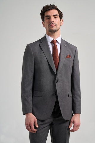 İmza Kendinden Desenli Bez Ayağı Mono Yaka Tam Astar Esnek 4 Drop Comfort Fit Takım Elbise 1001250169 Füme