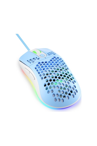 Yaozixa Gm01 Kablolu Mouse Mavi-beyaz: Rgb Arka Işık, 6 Seviye 12000 Dpı Ayarlanabilir, Ergonomik Tasarım, Usb Plug & Play, Programlanabilir Tuşlar