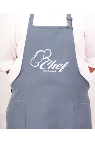 Mutfak Önlüğü Kişiye Ve İsme Özel Nakışlı Mutfak Önlüğü Şef 1 Farklı Renkler Mavi