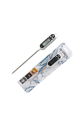 Kangvka Stahl Probeli Dijital Yemek Termometresi -50 C/+300 C Aralığında Hızlı Ölçüm, C/ F Dönüşümü, Hold Fonksiyonu İle Mutfak, Bar Ve Restoranlar İçin Beyaz