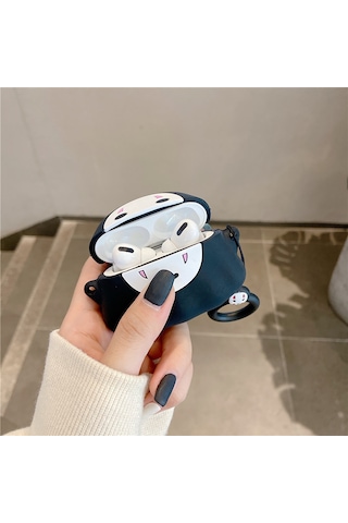E2M Apple Uyumlu AirPods Pro Kılıf Hayalet Siyah