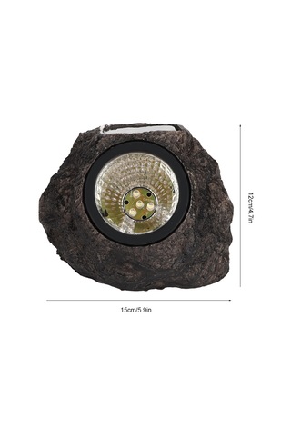 Yunboo Dış Mekan Gölge Lambası, Güneş Enerjili Taş Desenli Bahçe Aydınlatması, Led Isı Ve Beyaz Işık, Su Geçirmez, Pvc Malzeme