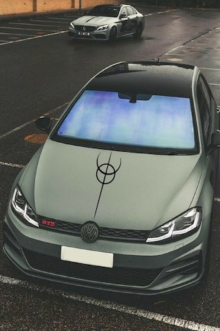 Oto Kaput Şerit Sticker Dönence Daire Tasarım Siyah 20 60 Cm