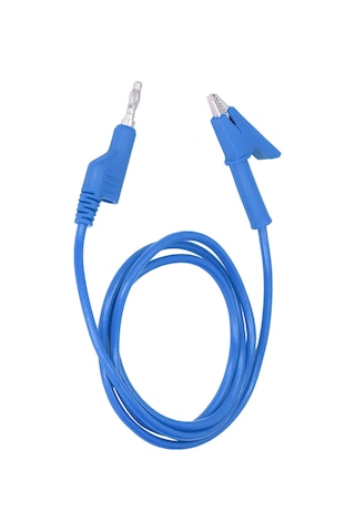 Gajeena J.70035-1 Mavi 4mm Silikon Kapaklı Bakır Krokodil Klips Test Kablosu - Elektrik Projeleri, Akü Testi İçin Esnek Ve Dayanıklı