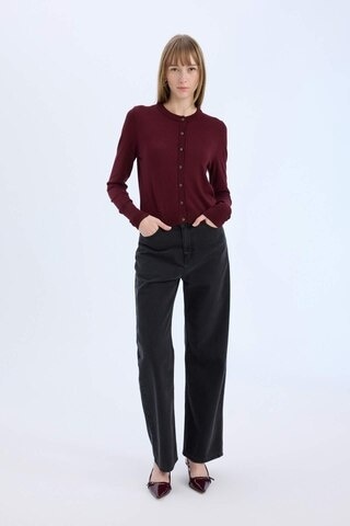 Defacto Regular Fit Bisiklet Yaka Hırka E5032ax24wnbr467 Bordo