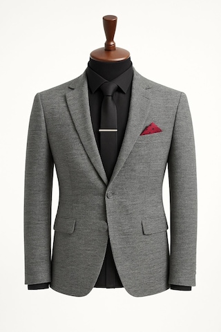 Fabio Cassani Erkek İtalyan Kesim Tek Düğmeli Blazer Ceket Klasik Ve Modern Şıklık Gri